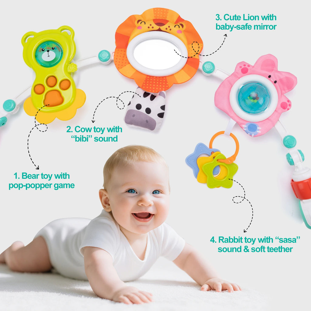 Baby Stroller Arch Toys Bouncer Toy Pram Activity Arch Toys Fine Motor Skills Toys Sensory Development Arch Baby Car Seat Toys