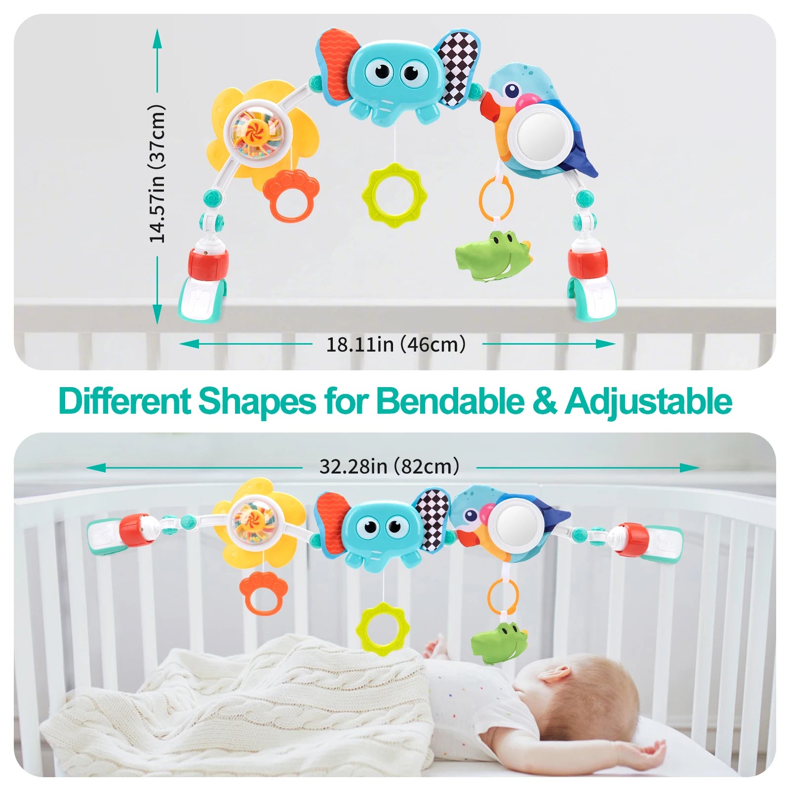 Baby Stroller Arch Toys Bouncer Toy Pram Activity Arch Toys Fine Motor Skills Toys Sensory Development Arch Baby Car Seat Toys